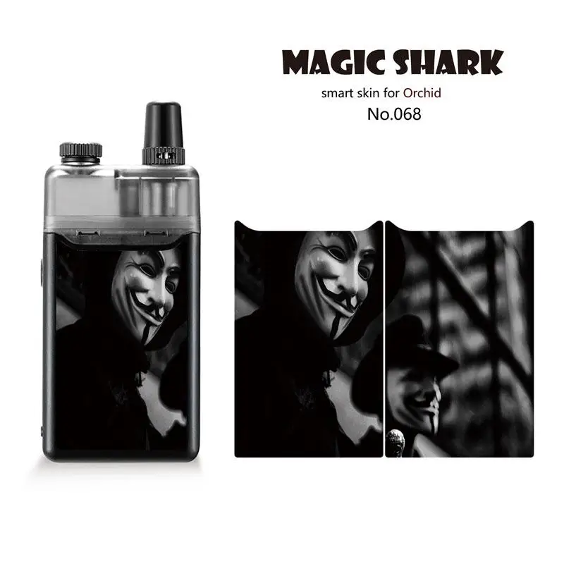 Магическая Акула Капитан Америка V-Vendetta змея роза череп Julie стерео ПВХ Vape стикер чехол пленка кожа для орхидеи - Цвет: 068