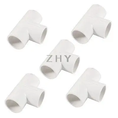 

5 Pcs 32mm PVC Tee 3 Way Water Pipe Tube Adapter Connector