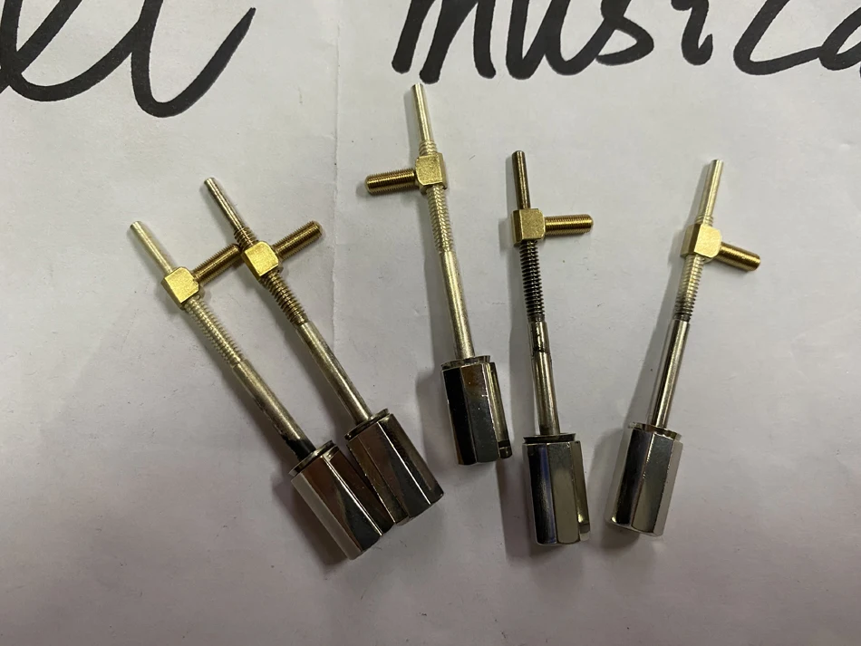 10PCS cello bow Screws for 3/4,4/4 Silver Color botton is abalone Bow parts