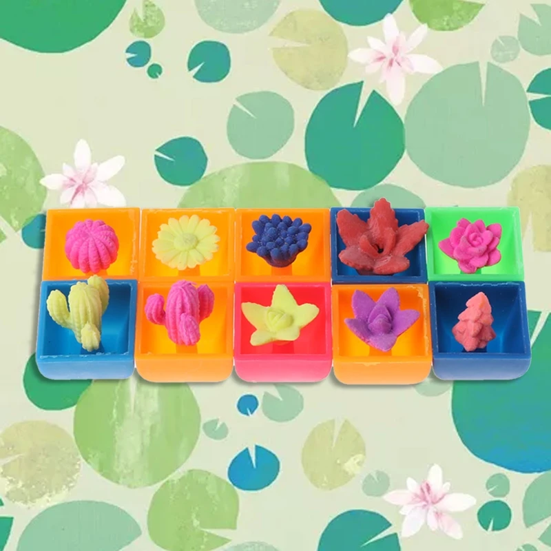 

10pcs Magic Cactus Flowers Growing In Water Toys Soaking Expansion Kid Bath Toy R9UE