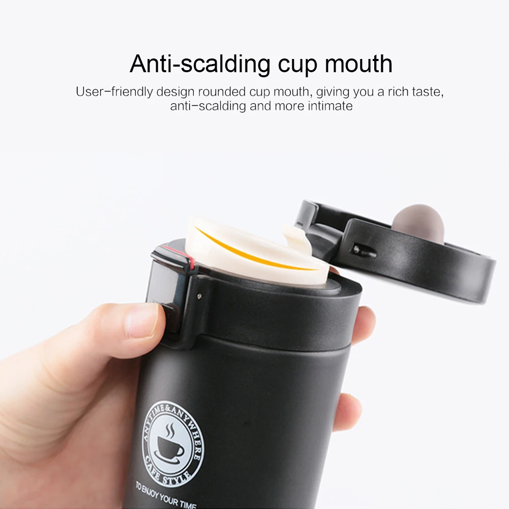 

380ML Coffee Thermos Cup Stainless Steel vacuum flasks Thermoses Sealed Thermo Termal Mug Auto Car Thermo Cups