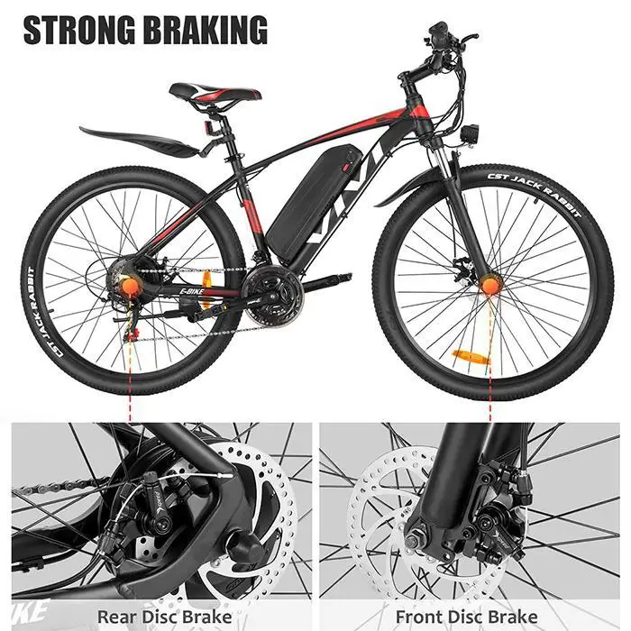 Electric 350W Mountain Bike MTB 21 Speeds Shifter Adult E-Bike Disc Brake