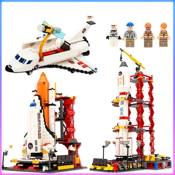 

City Spaceport Shuttle Building Blocks Bricks Rocket Bricks Technic Model Educational Kids Toys For Children Christmas Gifts
