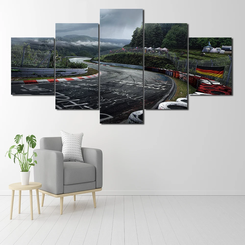 Современный шаблон художественный принт Рисунок высокой четкости 5 панель nurburgring