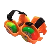 2 шт. Забавный подарок игрушка прочные ролики на пятку ролики Дети ПУ унисекс мигающие колеса Открытый обувь регулируемый