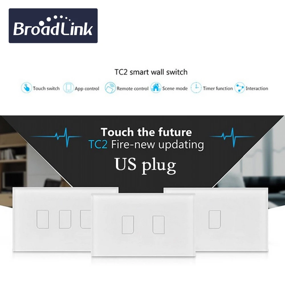 Broadlink TC2 WiFi выключатель света Умный дом 110 В 220 Сенсорная панель Переключатель RF