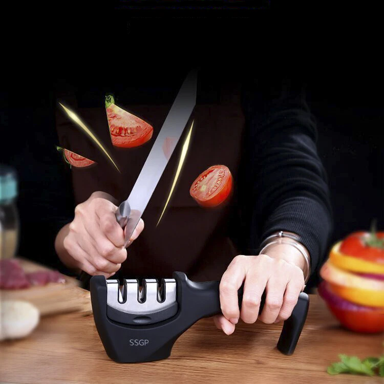 Точилка для ножей 4 этапа Профессиональная кухонная каменная Ножеточка