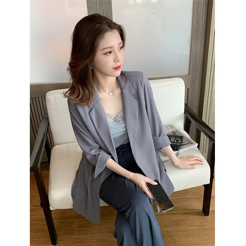 

2019 Autumn New Style Suit Coat + Lace Vest + Straight-Cut Loose Pants Three-piece Set Goddess Online Celebrity Set
