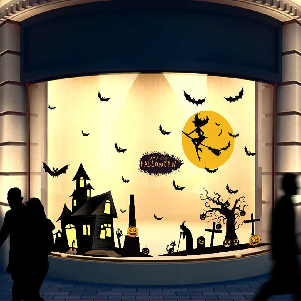 Wall Sticker Happy Halloween Background Window Home Decoration Decal Decor Stickers Mural Enfant Muraux Salon Dragon 19aug9 Wall Stickers Aliexpress