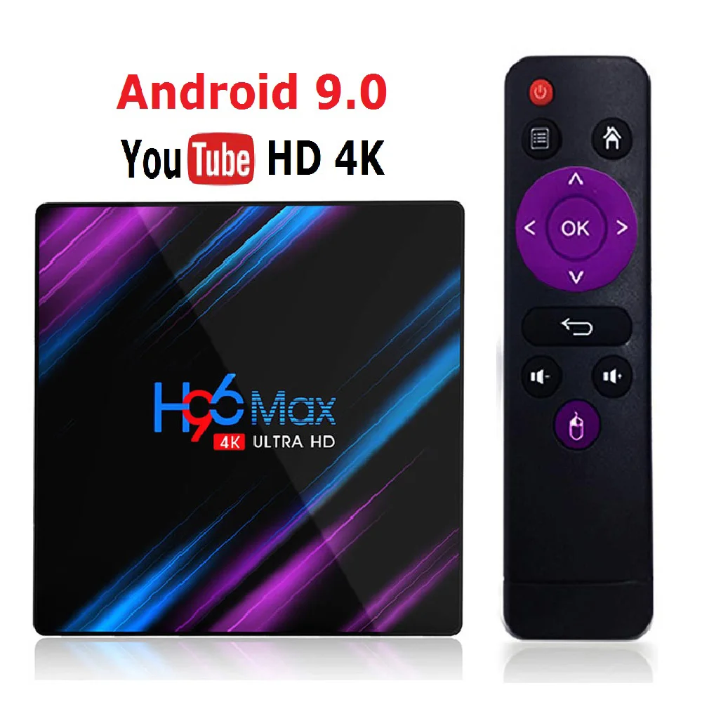 H96 MAX Smart tv Box Android 9,0 RK3318 4 ГБ 32 ГБ 64 Гб медиаплеер 4K голосовой помощник Google Netflix Youtube H96MAX 2GB16GB