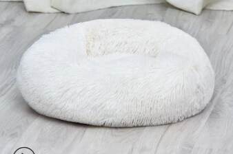 White Новая мода теплая круглая кровать для собаки Удобная ультра мягкая ортопедическая кровать для собаки моющаяся подушка для собаки и кошки кровать для собаки - Color: White