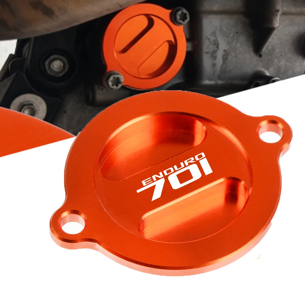 

High Quaity With LOGO Motorcycles Accessories Aluminum Engine Oil Filter Cover Cap Racing Engine Tank Cover For KTM 701 Enduro