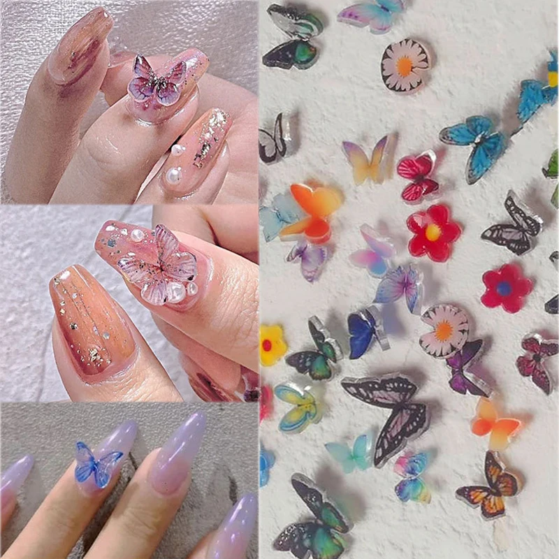 

1pcs Colorful 3D Nail Art Decorations Mixed Size Butterfly Designs DIY Tips Nail Sequin Slice Manicure Accessories Ornaments