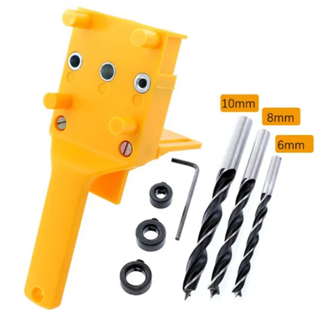 Dowel Jig 6 8 10mm Wood HSS Drill Bits Woodworking Jig ABS Plastic pocket hole jig Drill Guide Tool For Carpentry Dowel Jig 6 8 10mm Wood HSS Drill Bits Woodworking Jig ABS Plastic pocket hole jig Drill Guide Tool For Carpentry