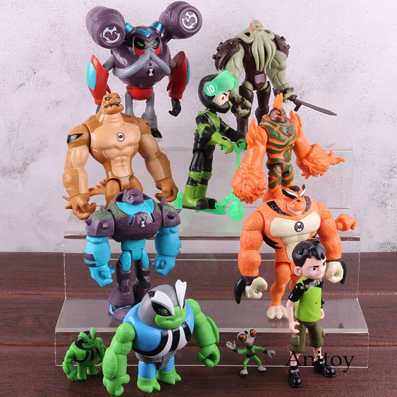 

Anime Ben 10 Ben Tennyson Grey Matter Heatblast Humongousaur Rath Vilgax Ben 10 Action Figure Kids Toys with Light 11pcs/set