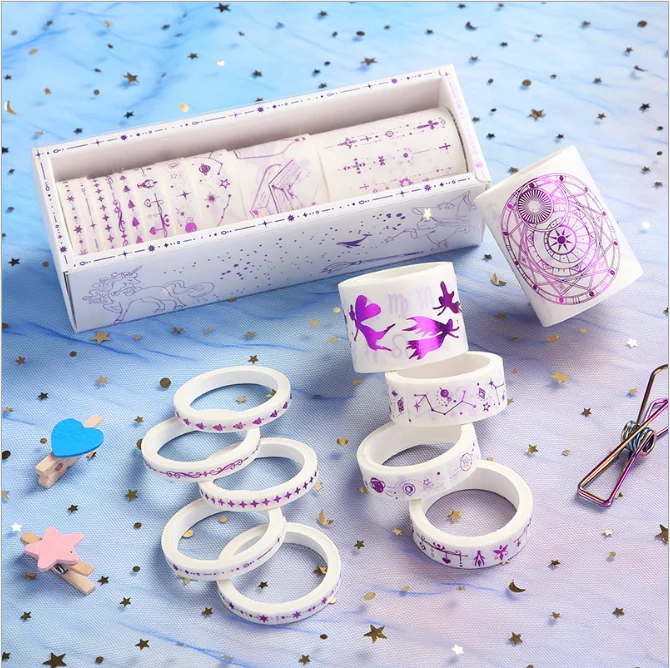 10rollsTape washi tape masking tape stationery stickers scrapbooking decorative notebook diary Journal girl school Gilding