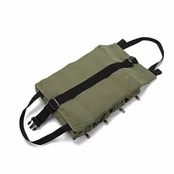 

Tool Roll Up Bag Canvas Storage Pouch Tools Tote Carrier Sling Holder Mutipocket Zippers And Buckles For Secure Closure