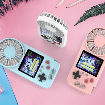 

2020 New Handheld Color Screen Game Console 500 Games Also Have Fan Function Cool Summer Retro Handheld Game Console Games