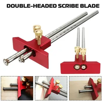 

Aluminum Alloy Adjustable Woodworking Scribe Marking Wood Mortise Gauge Multipurpose Double Headed Scriber DIY Carpentry Tools