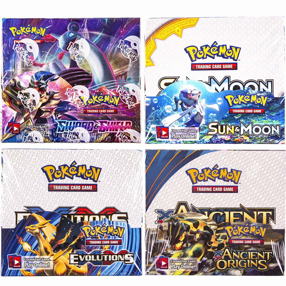 324 шт./кор. все версии Pokemon Cards XY Sun &amp Moon Sword Shield 36 упаковок бустер коробка коллекция