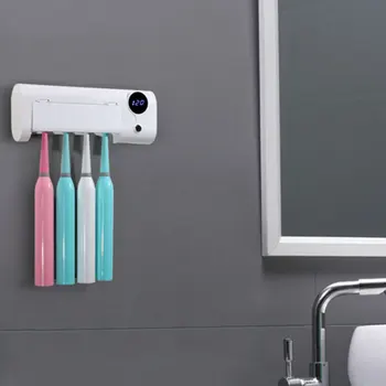 

Uv Light Antibacteria Toothbrush Automatic Toothpaste Dispenser Sterilizer Toothbrush Holder Cleaner For Home Healthy Cleaning