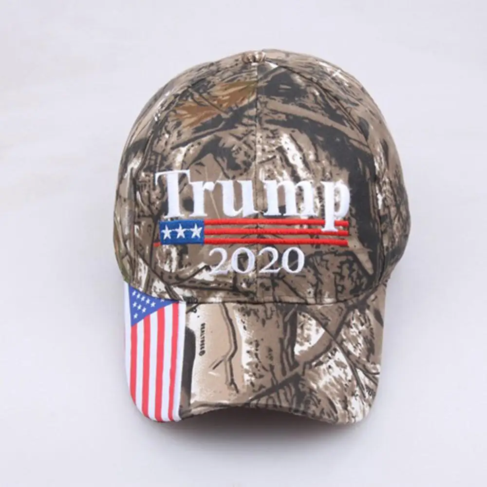 

New Creative Trump 2020 MAGA Baseball Cap Camo Embroidered Hat Adult Adjustable Suncreen Hat 58cm