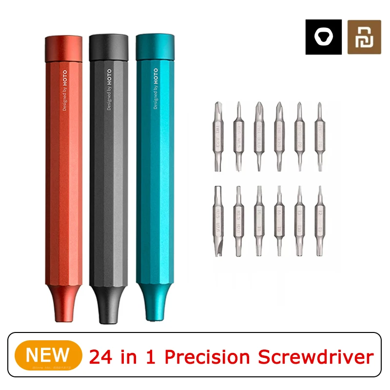 Xiaomi HOTO 24 In 1 S2 Steel Bit Precision Screwdriver Kit Aluminum Alloy  with Magnetic Bit Storage Household Precision Repair|Electric Screwdrivers|  - AliExpress