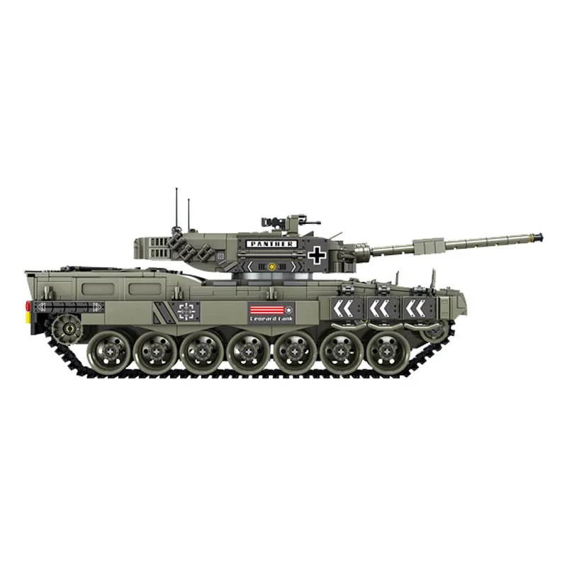 

Lockoings Militay WW2 Leopard 2 Main Battle Tank Weapon GUN Creator Friends Girls Model Building Blocks Birthday Gifts Lockoings