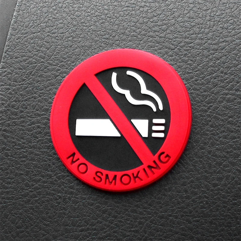 No Smoking Logo Car Sticker Rubber Exterior Decals Badge Glue Stickers