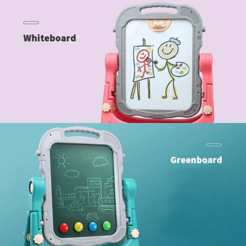 Children's double-sided magnetic drawing board toy bracket type lifting home blackboard baby graffiti drawing board