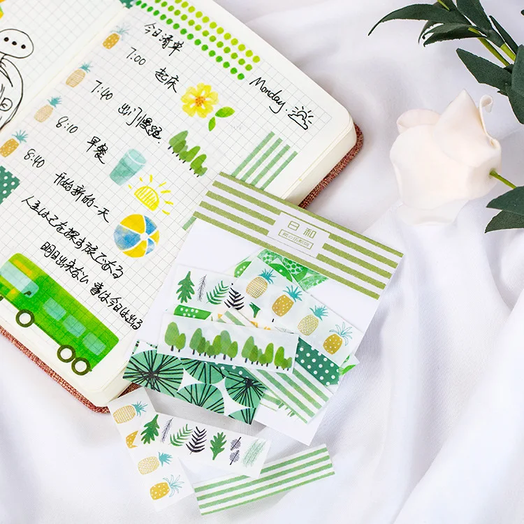 

Language Free Washi Tape Material Adhesive Paper xi zhi Music Series Creative Fresh Hand Account DIY Decorative Stickers 4-