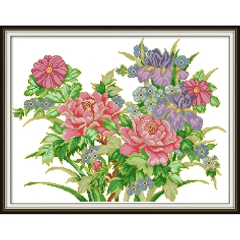 

Everlasting Love Peony 3 Chinese Cross Stitch Kits Ecological Cotton Clear Stamped Printed 11 14CT DIY Gift Christmas Decoration
