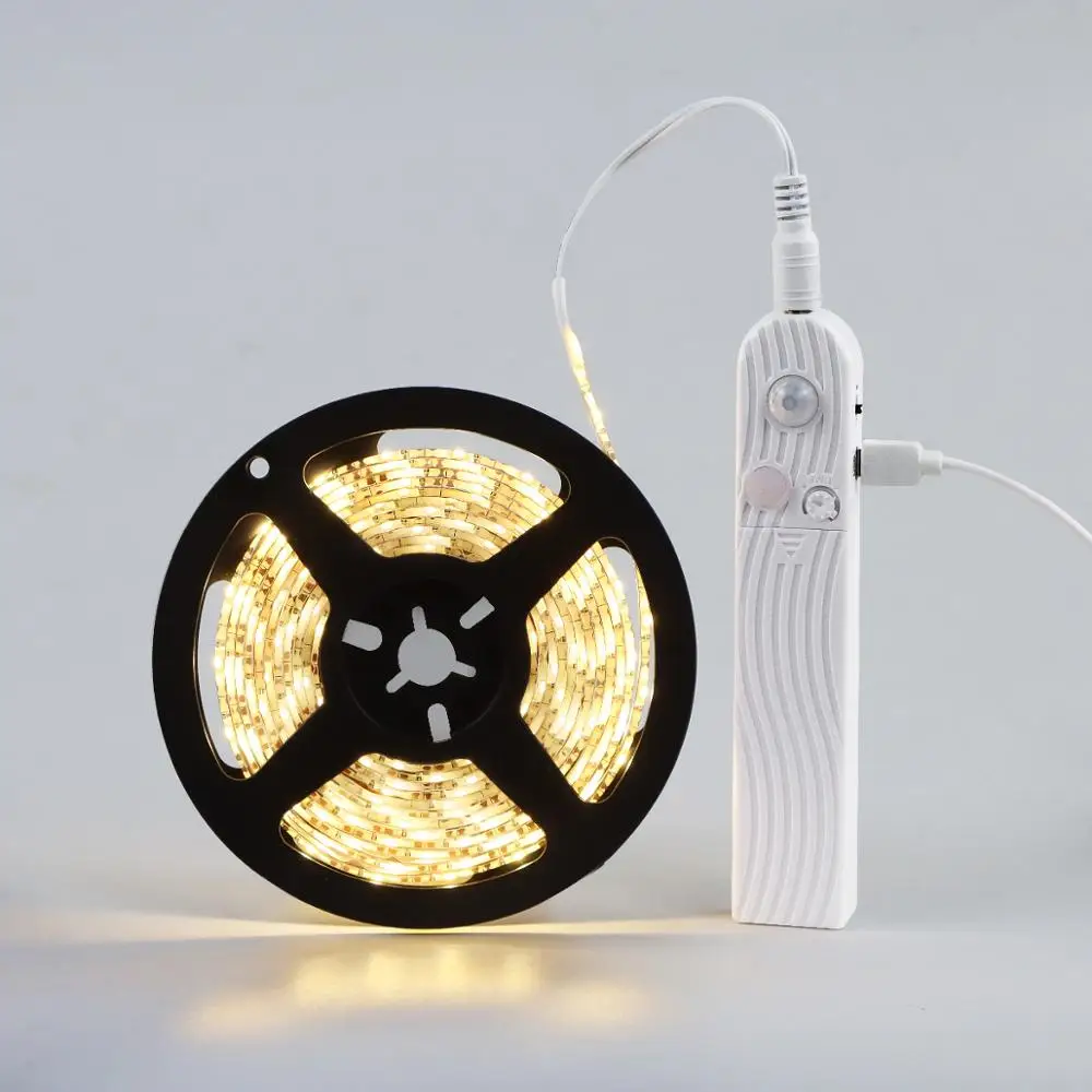 NEW Novelty Wireless PIR Motion Sensor LED light Bulb 1M-3M 5V USB LED Strip lamp Kitchen Bedroom Decoration lighting