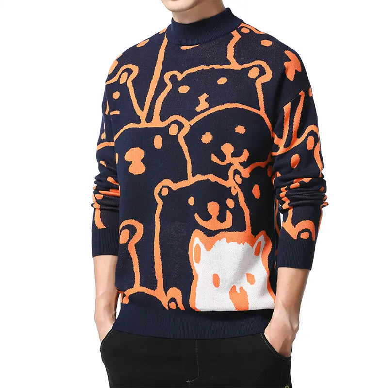 Новинка 2021 модный брендовый осенне зимний вязаный пуловер корейский крутой Мужской дизайнерский роскошный