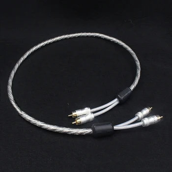 

Hifi silver plated dual filter ring fever audio signal cable Line RCA plug Audio Cable free shipping