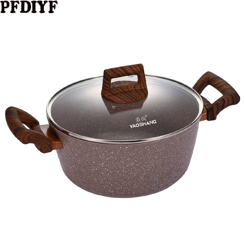 Maifan Stone Boiled Soup with Lid Pot Non-stick Pan Porridge Stew Household Instant Noodle Gas Stove Induction Cooker | Дом и сад