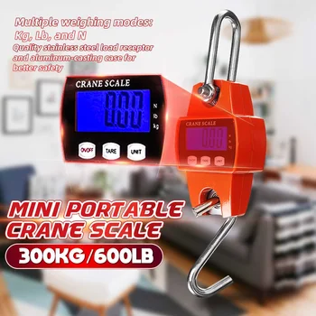 

Crane Scale Weight 300kg Heavy Duty 0.1kg LCD Digital Electronic Hook Hanging Scale Portable