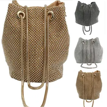 

Women Ladies Sequin Shoulder Handbag Chain Leather Messenger Cross Body Bag