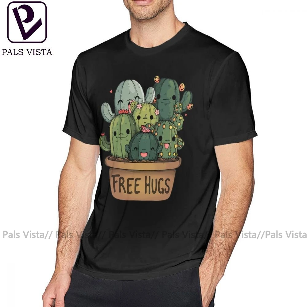 

Cactus T Shirt Cute Cactus T-Shirt Fun Print Tee Shirt Cotton Streetwear Plus size Short-Sleeve Man Tshirt