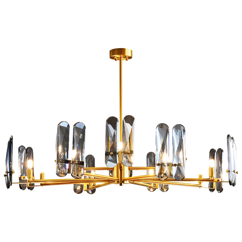 

Медные хрустальные люстры, роскошное потолочное освещение для гостиной, салонные светильники