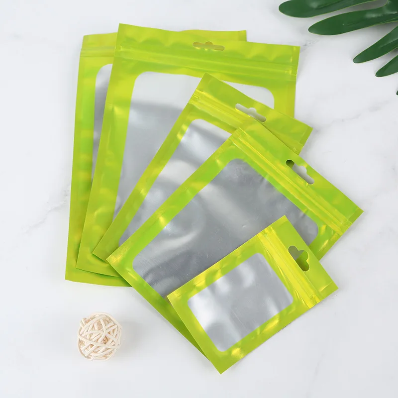 Resealable 다채로운 알루미늄 호일 창 지퍼 잠금 가방 여성 쥬얼리 네일 뷰티 USB 팔찌 섹시한 란제리 캔디 선물 파우치