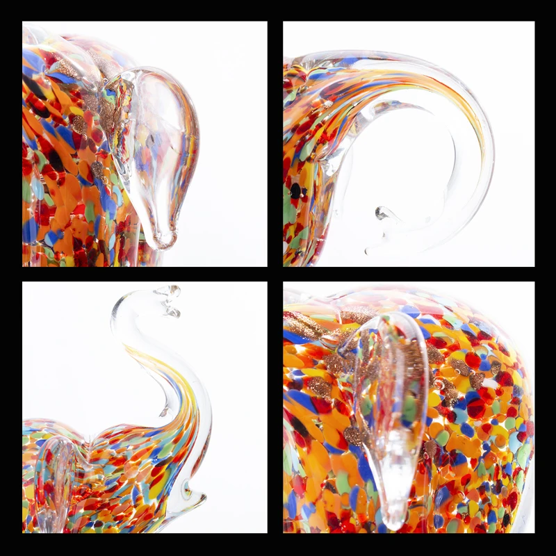 H& D ручная выдувная художественная стеклянная скульптура слона из стекла, фигурки диких животных, коллекция, украшение для дома и офиса, новинка, подарок, сувенир