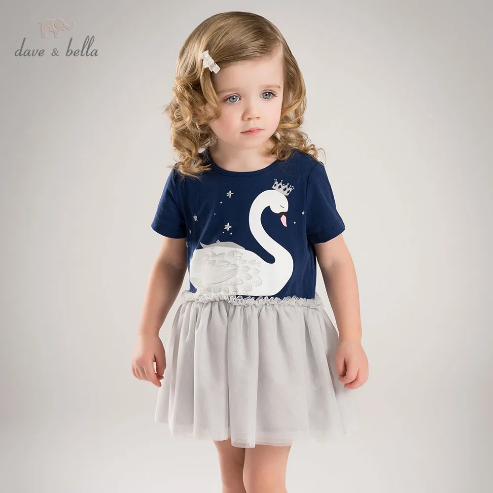 

dave bella summer baby girls dress infant clothes toddle dress baby beautiful swan dress kid 1 pc fashionable
