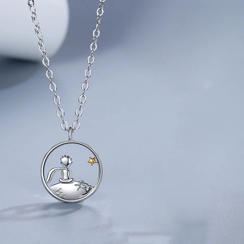 Couple Necklaces Prince Spirit Fox Polishing Pendant Titanium Steel Glossy Chain Necklace Valentine's Day Jewelry Gift