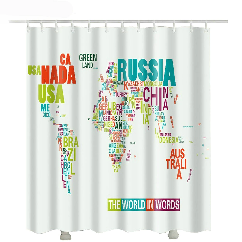 World Map Shower Curtain New Arrival Wholesale Drop Shipping Waterproof Fabric Polyester Bathroom | Дом и сад