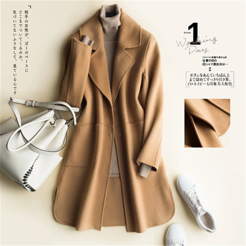 Осенне зимняя женская куртка ручной работы cashmere100 % шерстяное пальто из кашемира