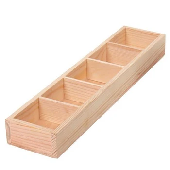 

Multifunction DIY Craft Storage Wooden Sundries Tray Home Decorartion Planting Cosmetics Organizer 5 Lattice Handmade Flower Pot