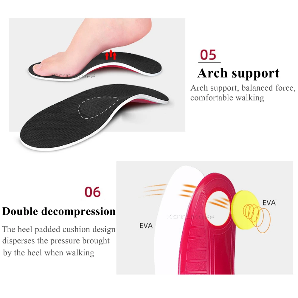 Premium Orthotic Gel High Arch Support Insoles Gel Pad 3D Arch Support Flat Feet For Women / Men Orthopedic Foot Pain Unisex