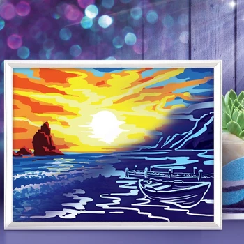 

Lunar painting by numbers without stretcher "Sea", 30 x 40 cm