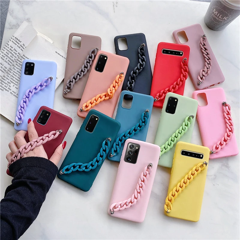 Чехол-накладка для Samsung Galaxy S20 FE Ultra S10 S10E Lite S9 S8 Plus S7 S6 Edge силиконовый с ремешком на